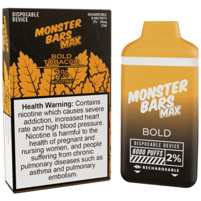 Одноразовая ЭС Jam Monster Bars Max 6000 - Bold Tobacco (Ваниль, орех и табак)