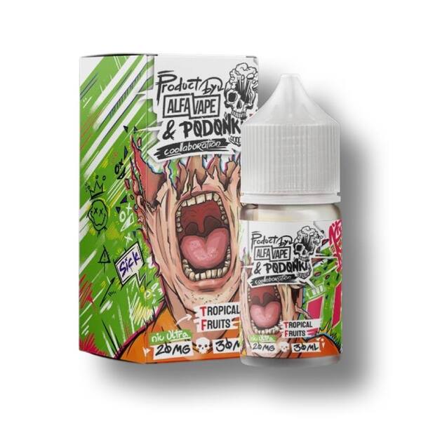 Жидкость ALFA VAPE & PODONKI Salt - Tropical Fruits 30мл (Ultra Hard 7+)