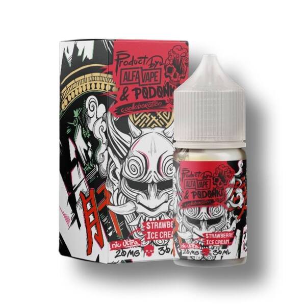 Жидкость ALFA VAPE & PODONKI Salt - Strawberry Ice Cream 30мл (Ultra Hard 7+)