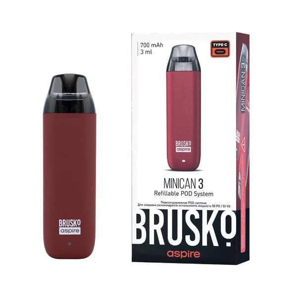 Brusko Minican 3 Pod 700mAh (Темно-красный)