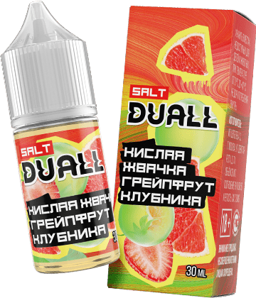 Жидкость DUALL Salt - Кислая жвачка Грейпфрут Клубника 30мл (20mg)