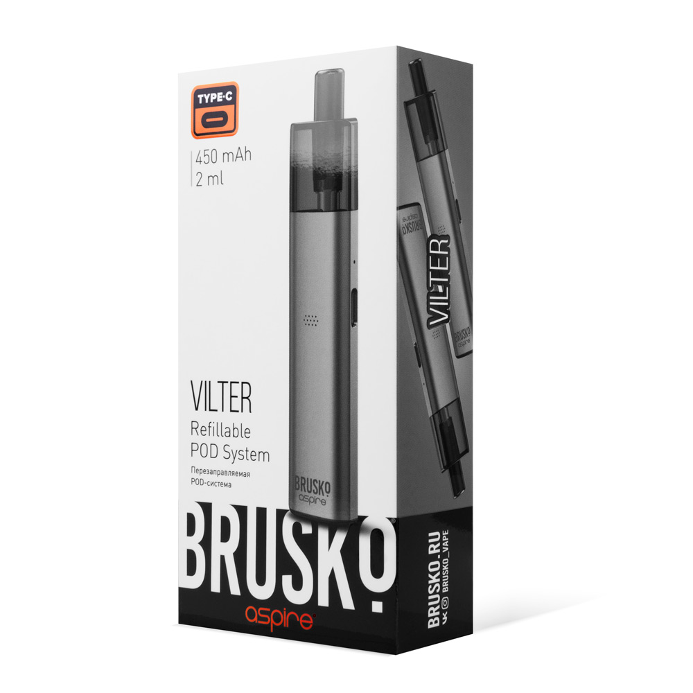 Brusko Brusko Vilter Pod 450mAh (Серый)