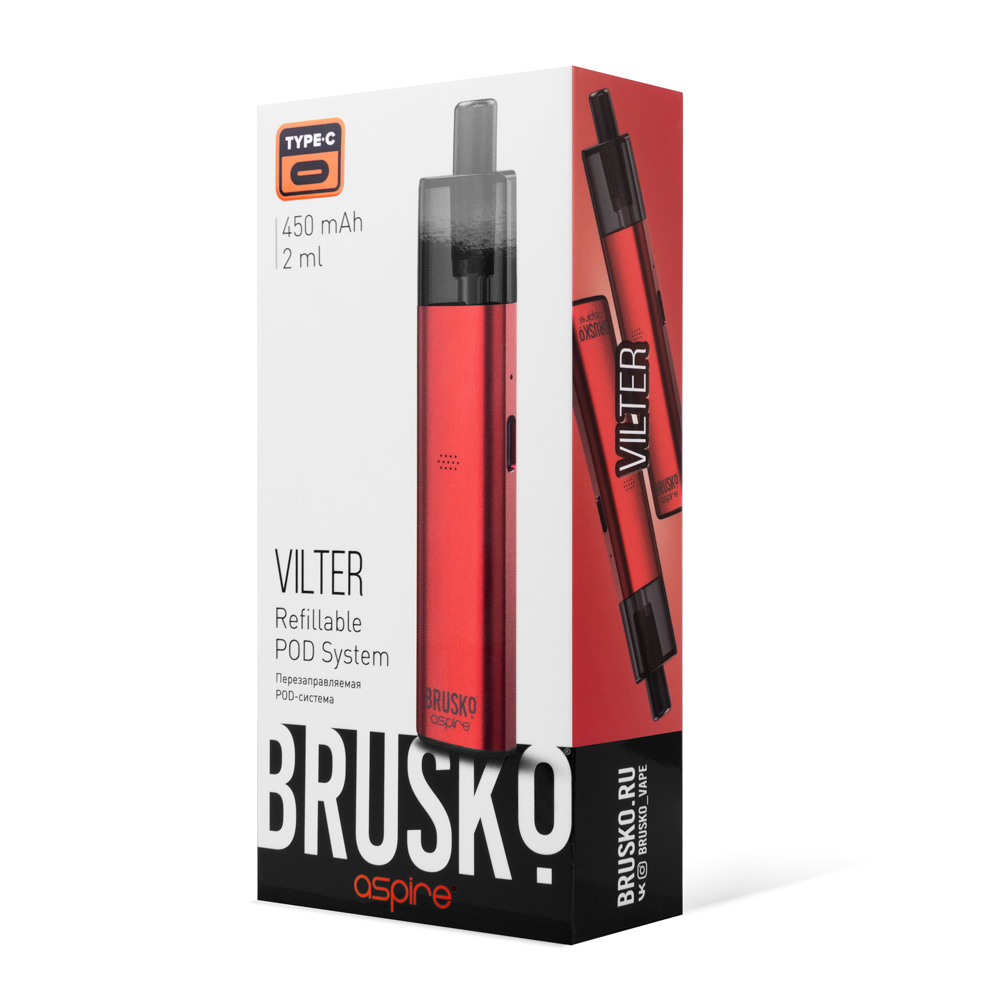 Brusko Brusko Vilter Pod 450mAh (Красный)