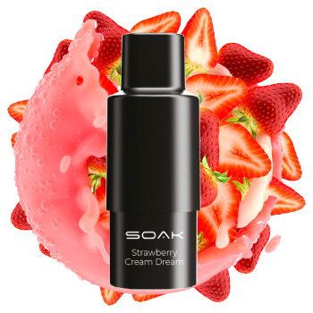 Картридж Soak Q Strawberry Cream Dream (1500 тяг) - Клубничный милкшейк