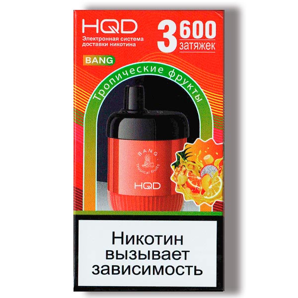 Одноразовая ЭС HQD Bang 3600 - Tropical Fruits (Тропические Фрукты)