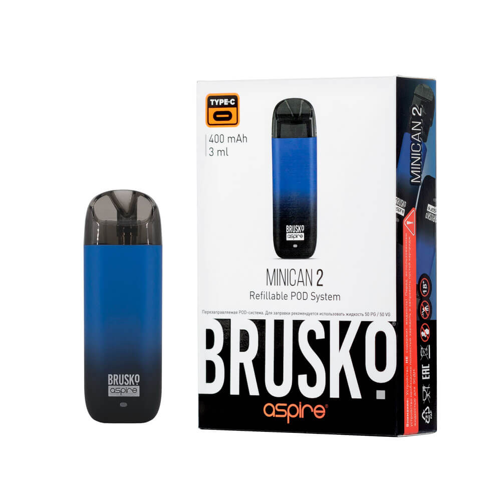 Brusko Minican 2 Pod 400mAh (Чёрно-синий градиент)