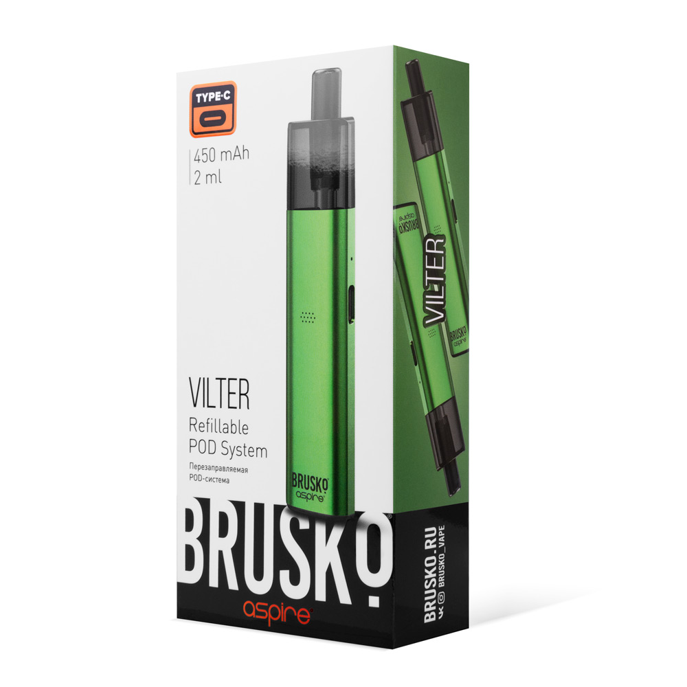 Brusko Brusko Vilter Pod 450mAh (Зеленый)