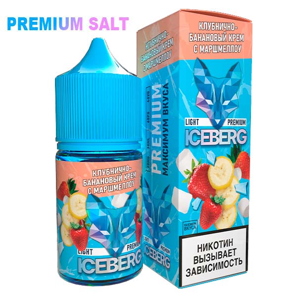 Жидкость Iceberg Ice Legend Salt - Клубнично банановый крем с маршмеллоу 30мл (20mg)