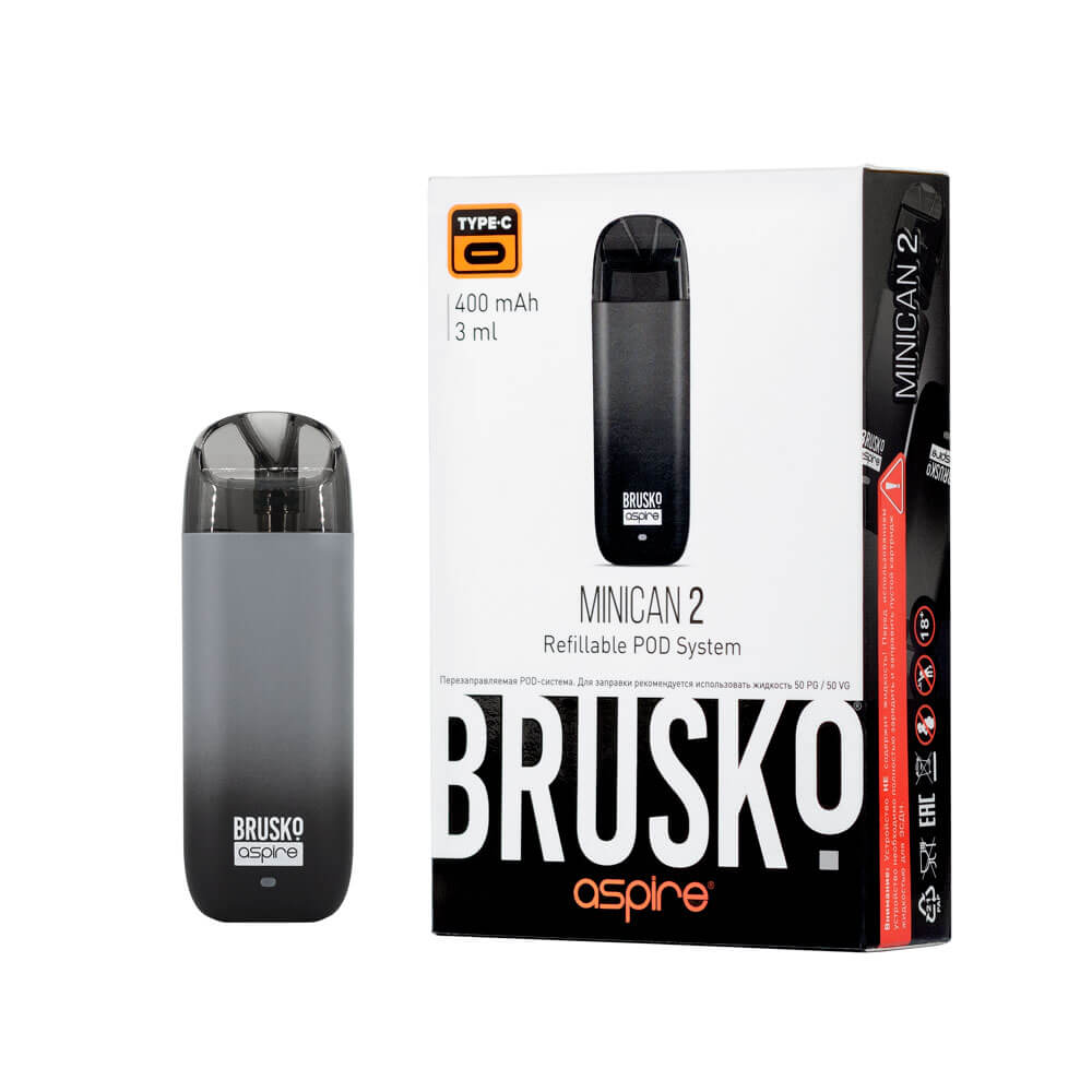 Brusko Minican 2 Pod 400mAh (Чёрно-серый градиент)