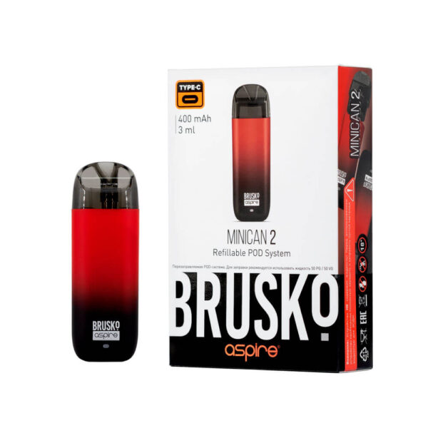 Brusko Minican 2 Pod 400mAh (Чёрно-красный градиент)