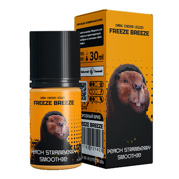 Жидкость Freeze Breeze Salt - Peach Strawberry Smoothie (Персик, клубничное смузи) 30мл (20 Strong)