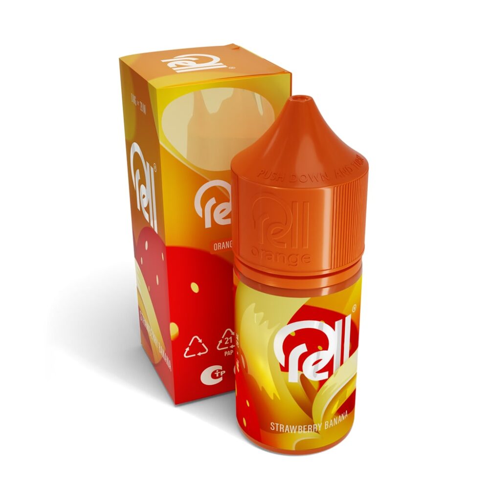 Жидкость RELL ORANGE - Strawberry Banana (0мг+бустер 18мг)