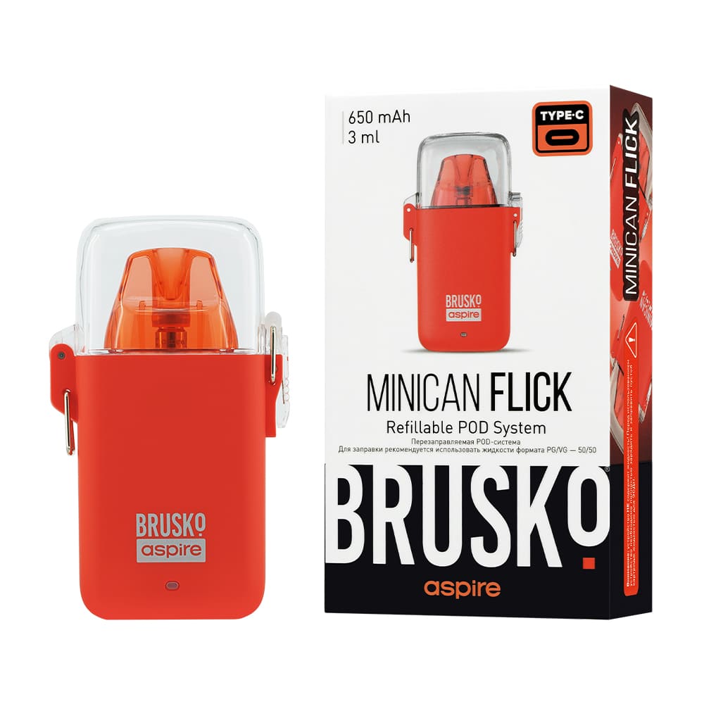 Brusko Minican Flick Pod 650mAh (Красный)