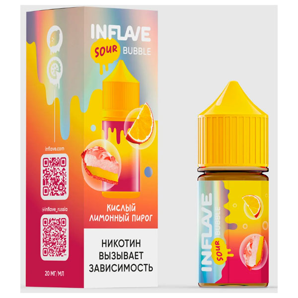 Жидкость INFLAVE BUBBLE Salt - Кислый Лимонный Пирог 30мл (20mg)