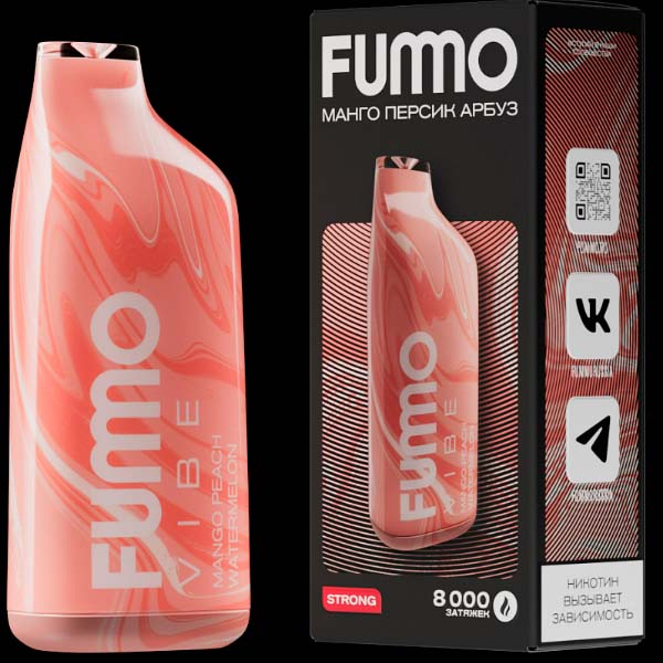 Одноразовая ЭС Fummo Vibe 8000 - Манго Персик Арбуз