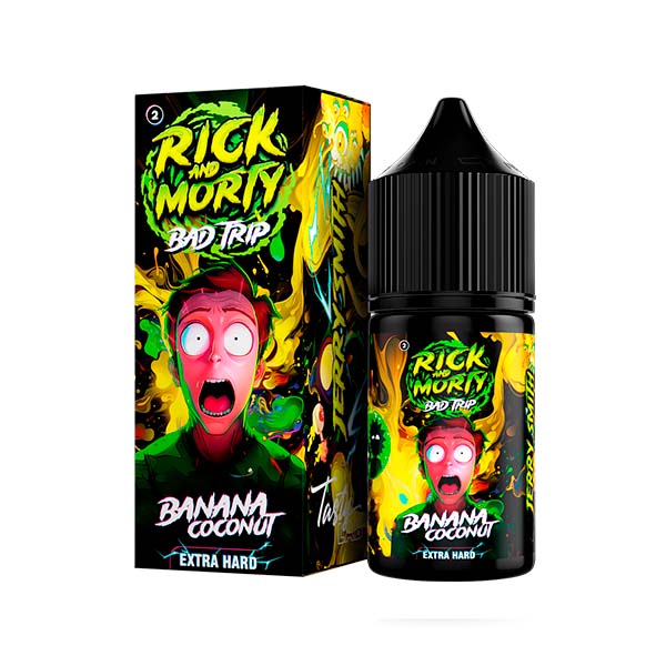 Жидкость Rick & Morty BAD TRIP Salt - Banana Cocount (Банан кокос) 30мл (20 Hard) (M)