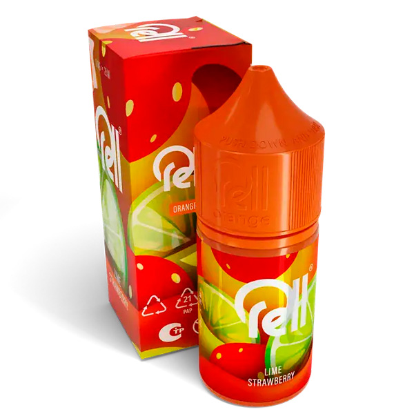 Жидкость RELL ORANGE - Lime strawberry (0мг+бустер 18мг) (М) (2)